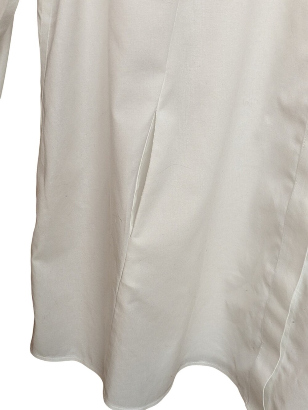 Chicos White Tunic Length Button Front Side Pocket Top Size 3 16/XL - Picture 5 of 12